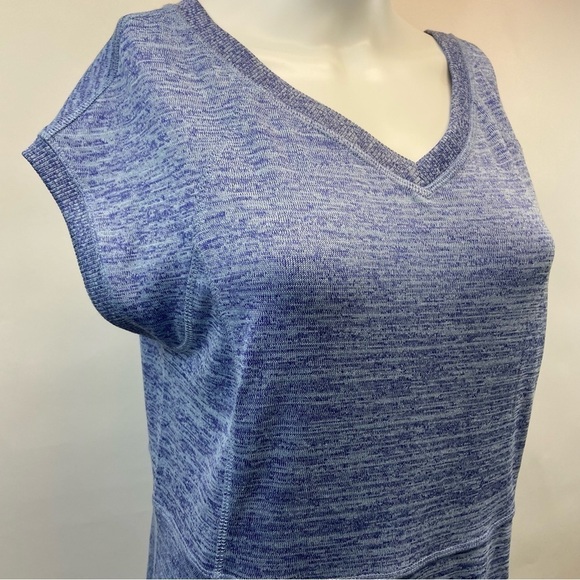 Talbots Blue V-Neck Casual Fit and Flare Jersey Knit Dress, M - Picture 10 of 11